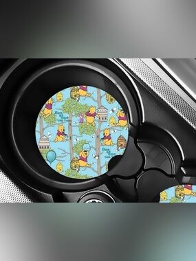 Winnie The Pooh Nature Car Coasters Absorbent Set of (2)